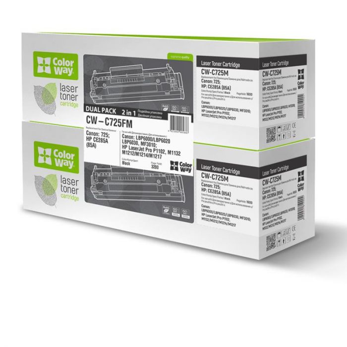 Картридж ColorWay (ColorWay-C725FM) Canon LBP-6000/6020/MF3010 Black (CE285A/Canon 725) Dual Pack