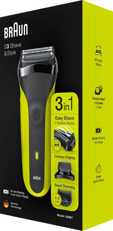 Електробритва Braun Series 3 300BT Black/Green