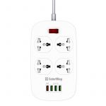 Фільтр живлення ColorWay CW-CHU44QW 4 розетки, 4 USB (1QC3.0+3 AUTO ID), 1.8 м, білий