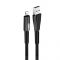 Кабель ColorWay USB - Lightning (M/M), 2.4 А, Zinc Alloy + Led, 1 м, Black (CW-CBUL035-BK)