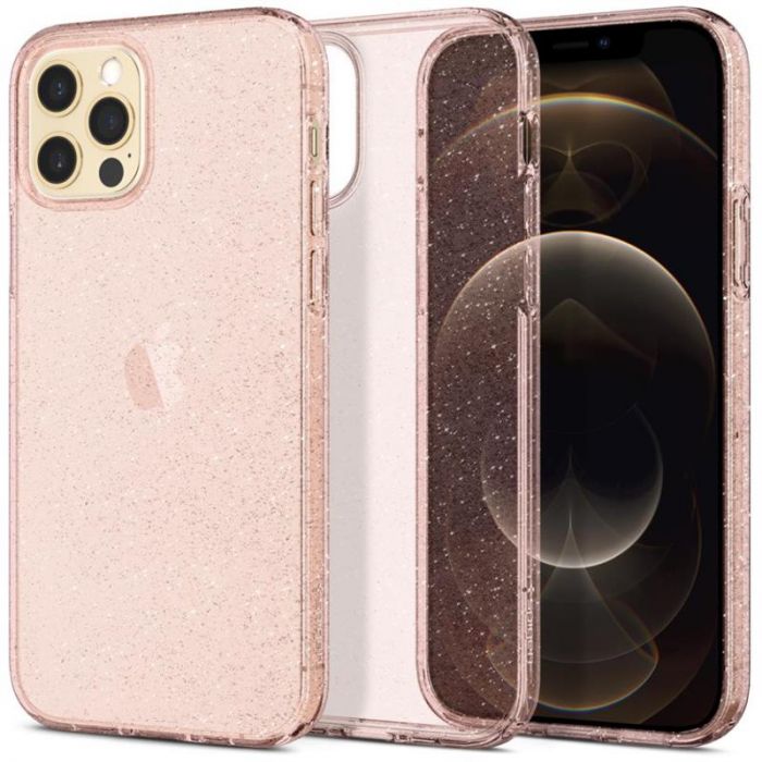 Чохол-накладка Spigen Liquid Crystal Glitter для Apple iPhone 12/12 Pro Rose Quartz (ACS01699)