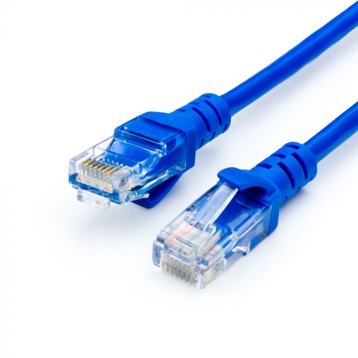 Патч-корд литий, UTP, RJ45, Cat.5e, 15m, синій