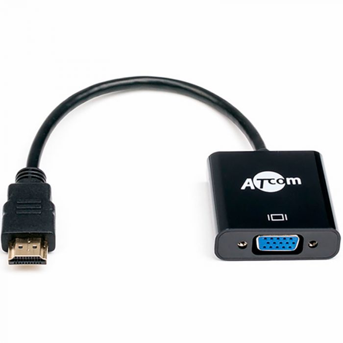 Адаптер Atcom HDMI - VGA (M/F),  0.1 м, Black (9220)