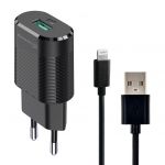 Мережевий зарядний пристрій Grand-X (1xUSB 2.1А) Black (CH-17BL) + кабель Lightning