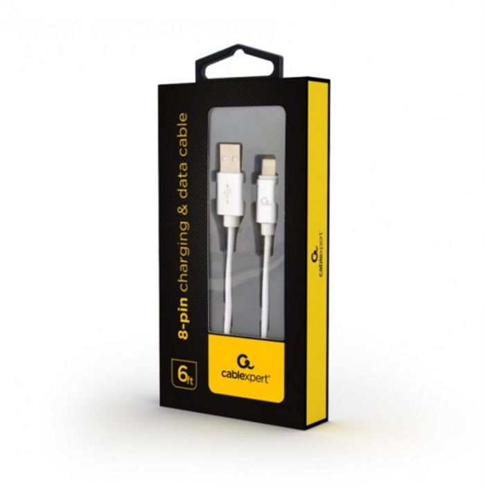 Кабель Cablexpert (CCB-mUSB2B-AMLM-6-S) USB 2.0 - Lightning, 1.8м, сріблястий