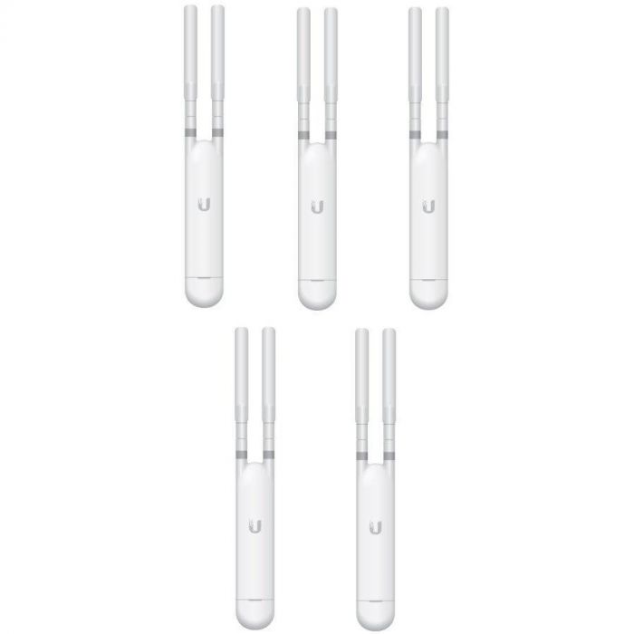Точка доступу Ubiquiti UniFi UAP-AC-M-5 5-pack (AC1200, 2x2 MIMO, 1x10/100/1000 Mbps, PoE, MESH, без адаптерів живлення)