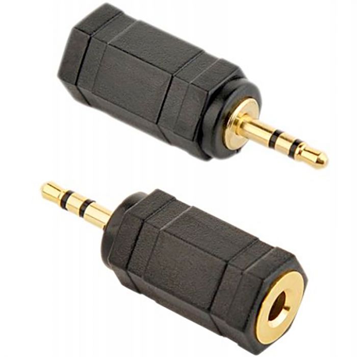 Адаптер Cablexpert 2.5 мм - 3.5 мм (M/F), чорний (A-3.5F-2.5M)