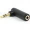 Адаптер Cablexpert 3.5 мм - 3.5 мм (M/F), кутовий, чорний (A-3.5M-3.5FL)
