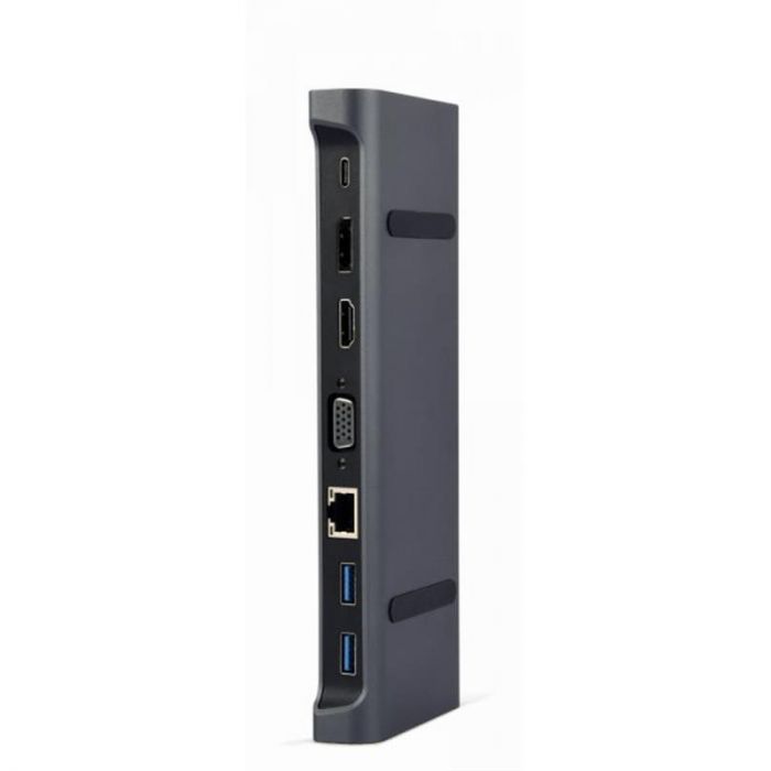 Док-станція Cablexpert USB-C 9-в-1 (A-CM-COMBO9-02) USB-хаб + HDMI/VGA/PD/LAN/3.5-мм аудіо