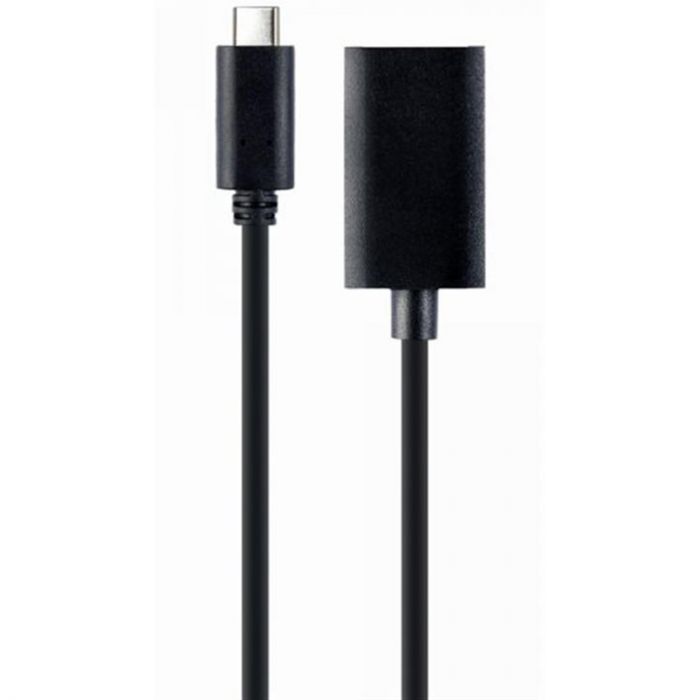 Адаптер Cablexpert USB Type-C - DisplayPort (M/F), 0.15 м, чорний (A-CM-DPF-02) 