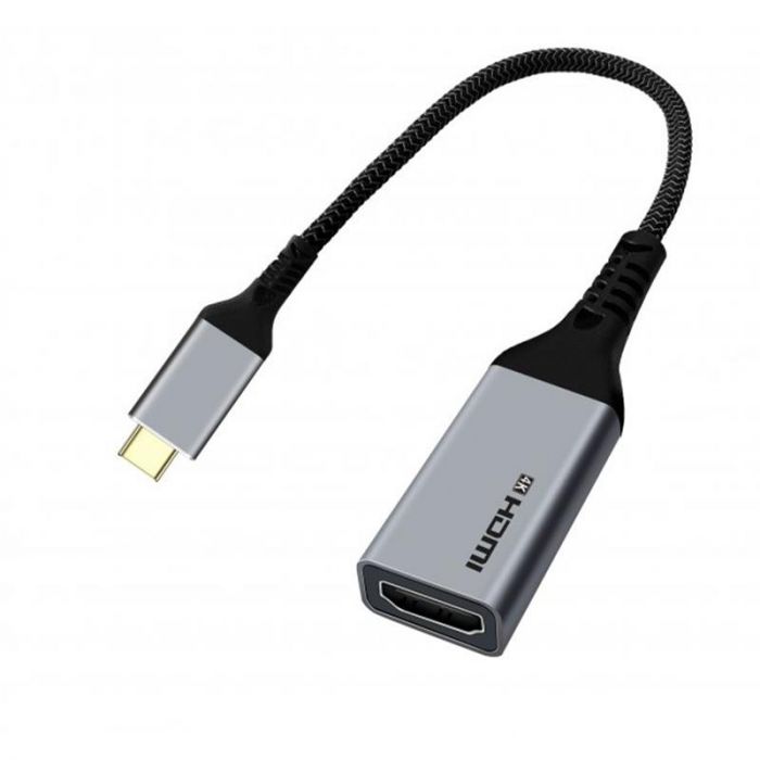 Перехідник Cablexpert USB Type-C - HDMI (M/F), 0.15 м, чорний/сріблястий (A-CM-HDMIF4K)