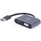 Адаптер Cablexpert HDMI+VGA - USB (F/M), 0.15 м, Black (A-USB3-HDMIVGA-01)