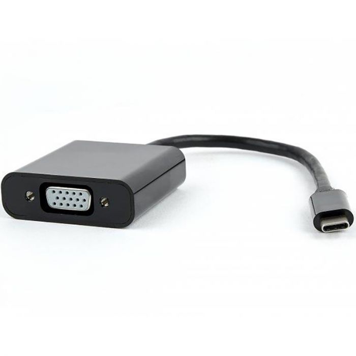 Адаптер Cablexpert USB Type-C - VGA (M/F), 0.15 м, чорний (AB-CM-VGAF-01)