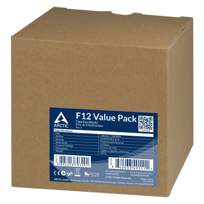 Вентилятор Arctic F12 Black - 5 Pack (ACFAN00248A)