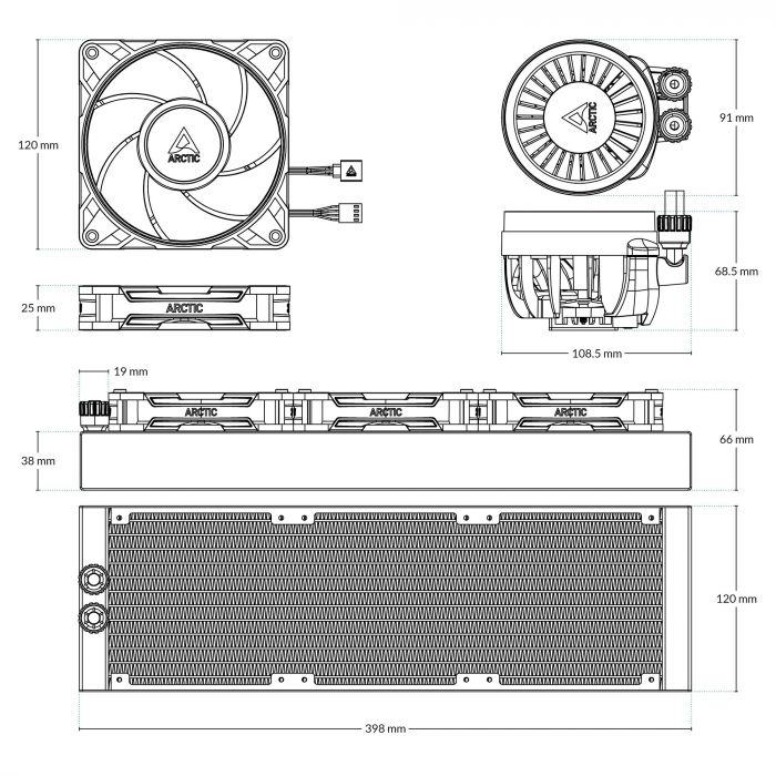 Система водяного охолодження Arctic Liquid Freezer III Pro 360 Black (ACFRE00180A)