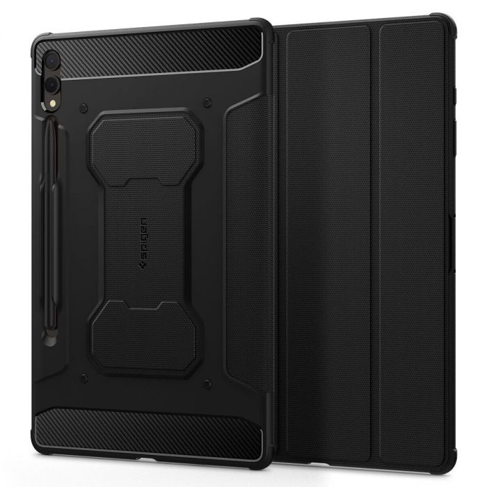 Чохол-книжка Spigen Rugged Armor Pro для Samsung Galaxy Tab S9+ 12.4 SM-X810/SM-X816 / Tab S10+ 12.4 SM-X820/SM-X826 Black (ACS06539)