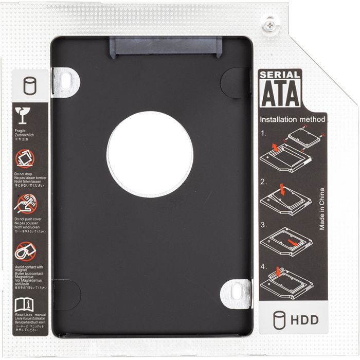 Адаптер HDD 2.5" для ноутбука у відсік CD-ROM PowerPlant HB390007 (9.5 мм)