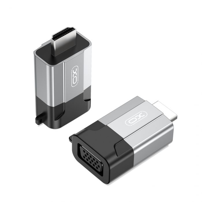 Адаптер XO HDMI - VGA (M/F), Black/Grey (GB014-HDMIVGA.tranish)