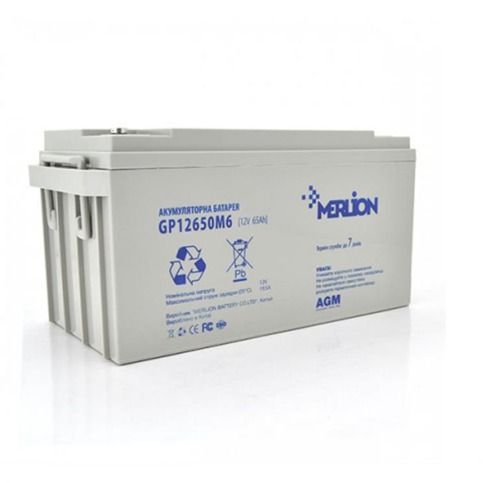 Акумуляторна батарея Merlion 12V 65AH (GP12650M6/09414) AGM