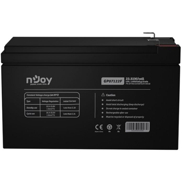 Акумуляторна батарея Njoy GP07122F 12V 7AH (BTVACGUOBTD2FCN01B) AGM