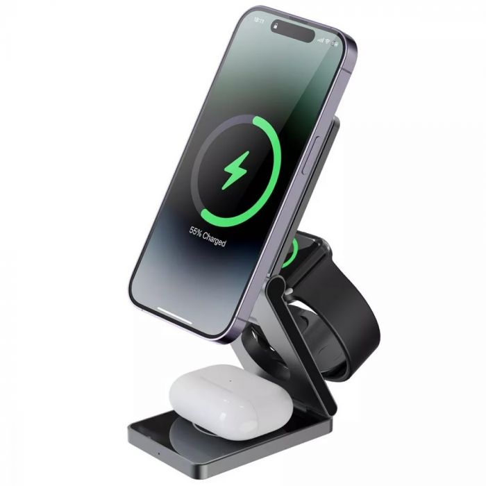 Бездротовий зарядний пристрій Proove Titan Volt 3in1 Gray (WSTV15000003)