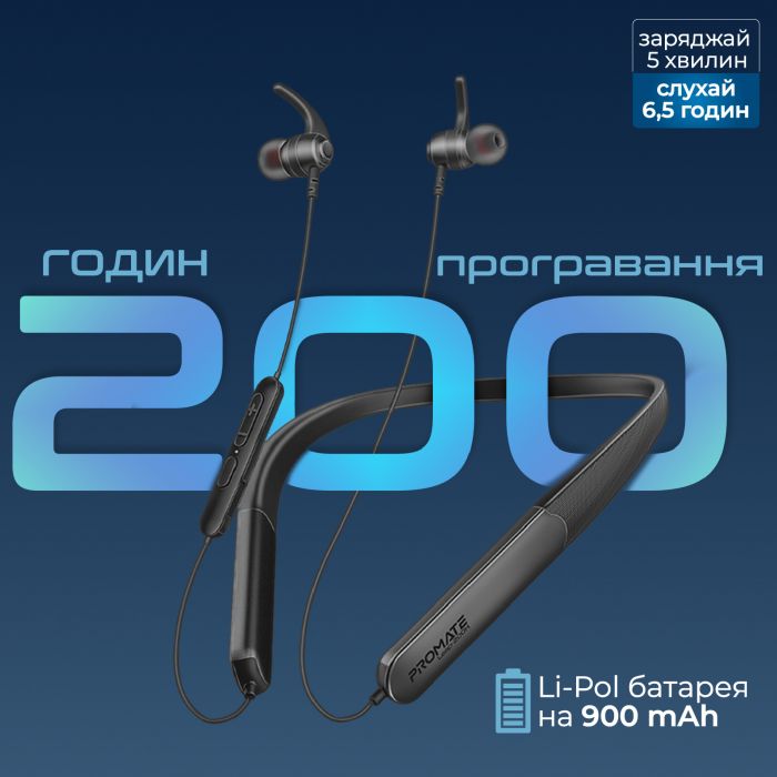 Bluetooth-гарнітура Promate Leap-200h Black
