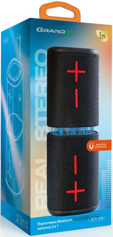 Акустична система Grand-X 2 в 1 BTS-15DB