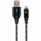 Кабель Cablexpert USB - Lightning (M/M), преміум, 1 м, чорний (CC-USB2B-AMLM-1M-BW)