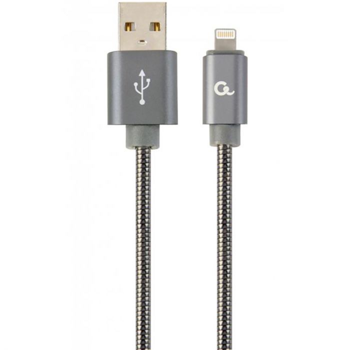 Кабель Cablexpert USB - Lightning (M/M), преміум, 1 м, сірий (CC-USB2S-AMLM-1M-BG)