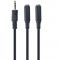 Аудіо-кабель Cablexpert 3.5 мм - 2х3.5 мм (M/F), 0.1 м, чорний (CCA-415-0.1M)