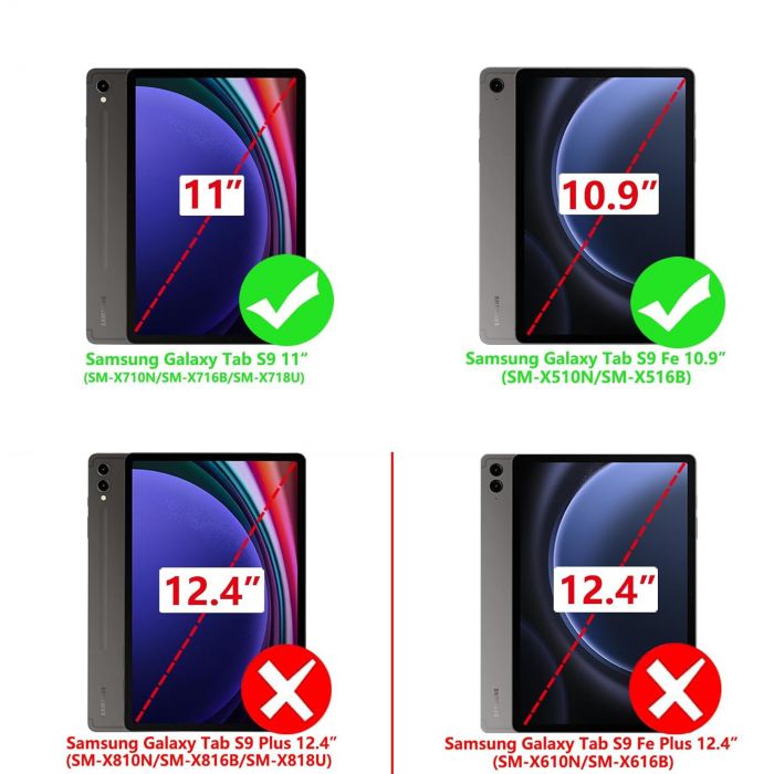 Чохол-книжка BeCover Flexible TPU Mate для Samsung Galaxy Tab S9 (SM-X710/SM-X716)/S9 FE (SM-X510/SM-X516B) Red (712531)