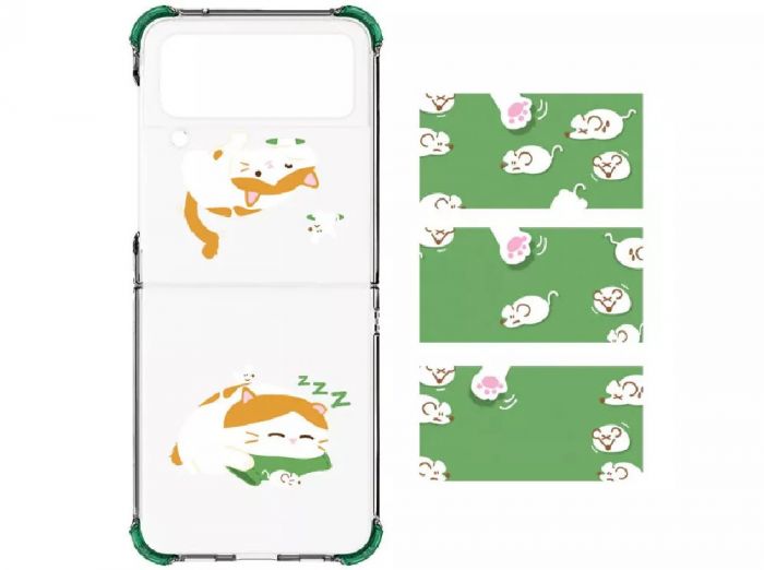 Чохол-накладка Samsung Cat Catching Fish Case для Samsung Galaxy Flip 4 SM-F721 Transparent (GP-FPF721HIAWW)