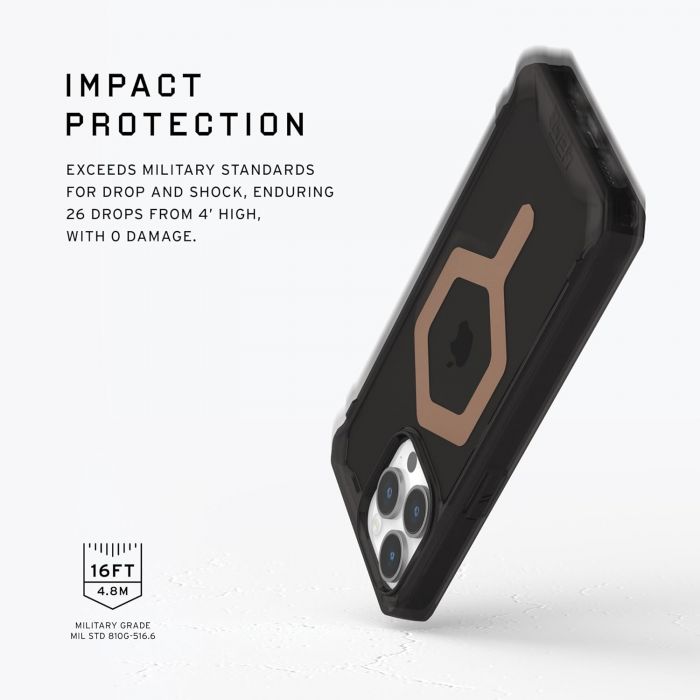 Чохол-накладка Urban Armor Gear для Apple iPhone 15 Pro Max Plyo Magsafe Black/Bronze (114305114085)
