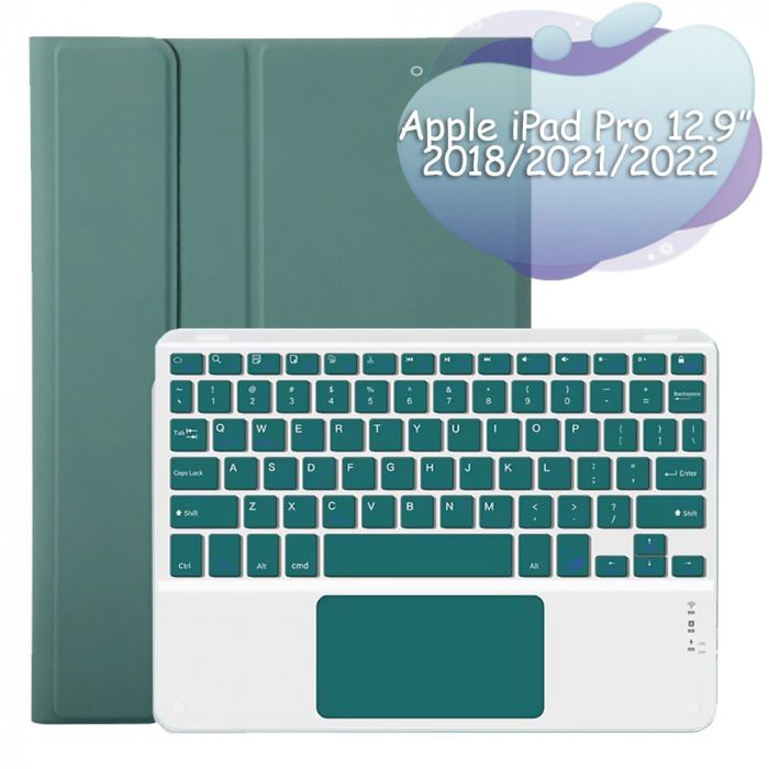 Чохол з бездротовою клавіатурою (TouchPad) BeCover для Apple iPad Pro 12.9 (2020/2021/2022) Dark Green (712383)