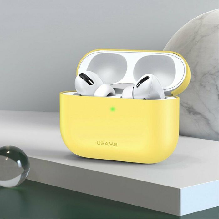 Чохол Usams US-BH569A Silicon Ultrathin для Apple AirPods Pro Yellow (BH569AP03)