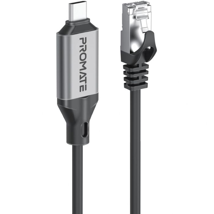 Кабель Promate Clink USB Type-C - RJ-45, 5 м, Black