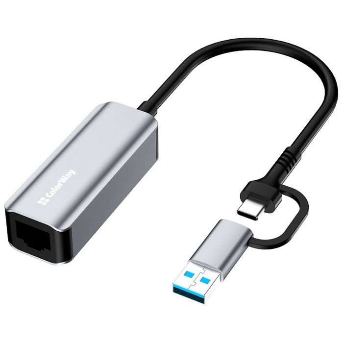 Мережевий адаптер ColorWay USB-A/USB-С 3.0 - RJ45 (CW-AD-CRG)