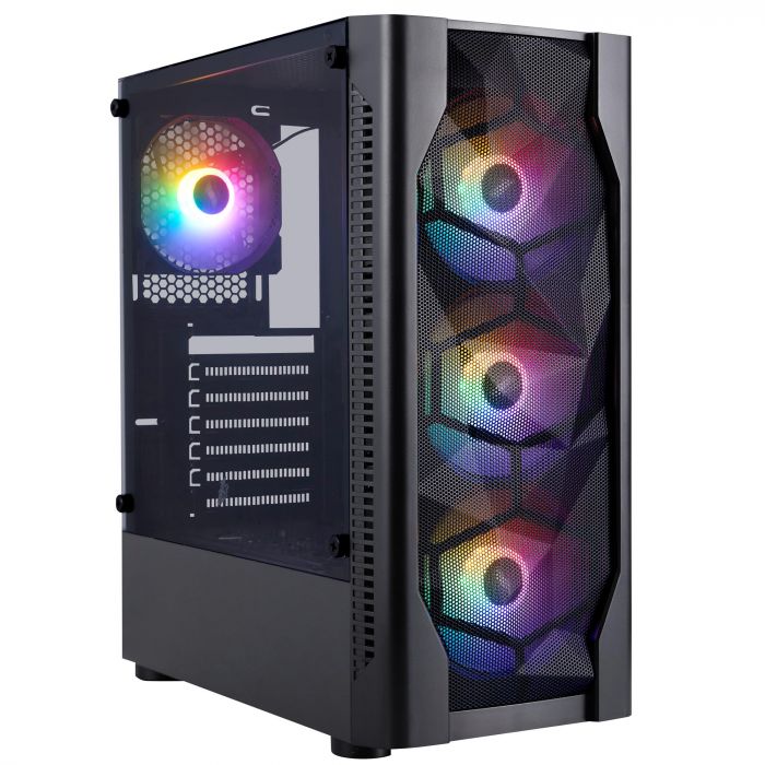 Корпус 1stPlayer D4-BK-4F1 Black без БЖ