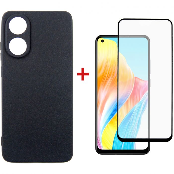 Чохол-накладка Dengos для Oppo A78 4G Black (DG-KM-03) + захисне скло