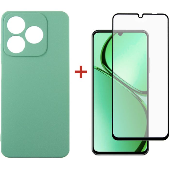 Чохол-накладка Dengos для Realme C63 Mint (DG-KM-106) + захисне скло