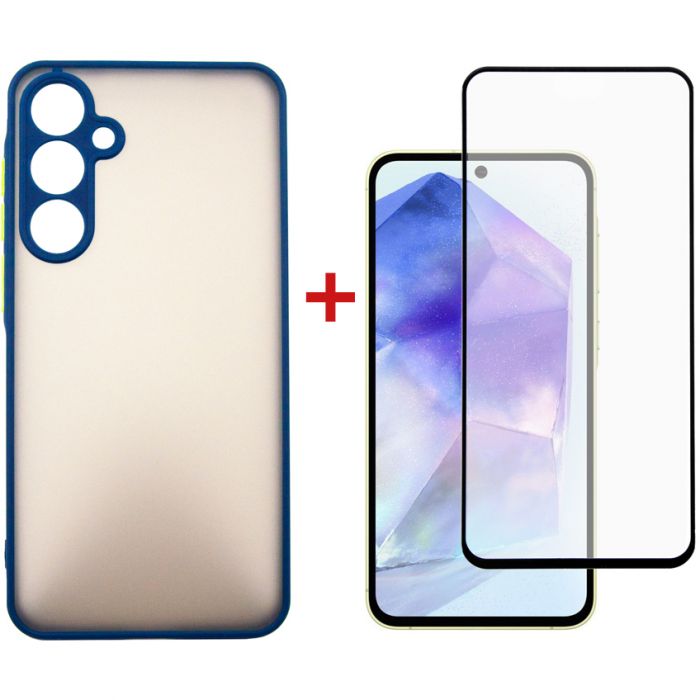 Чохол-накладка Dengos для Samsung Galaxy A55 SM-A556 Blue (DG-KM-93) + захисне скло