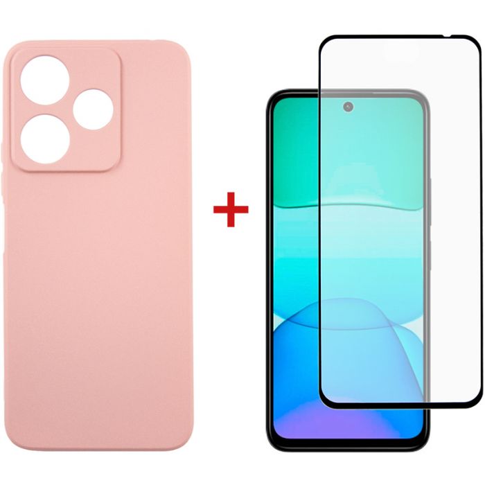 Чохол-накладка Dengos для Xiaomi Redmi 13 4G Pink (DG-KM-99) + захисне скло