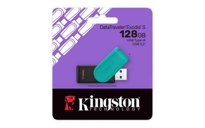 Флеш-накопичувач USB3.2 128GB Kingston DataTraveler Exodia S Black/Green (DTXS/128GB)