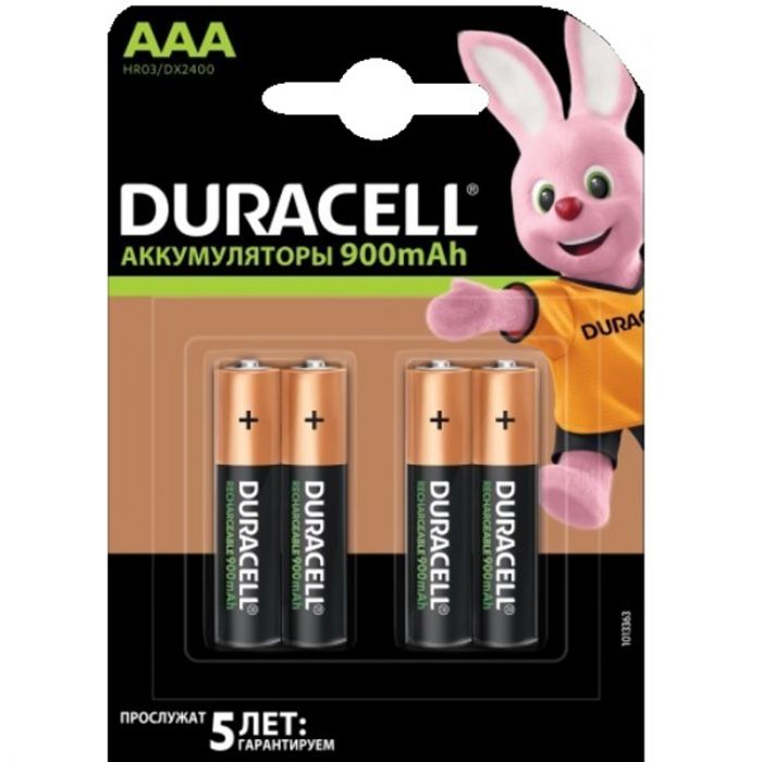 Акумулятор Duracell Recharge DX2400 LSD Ni-MH AAA/HR03 900 mAh BL 4шт