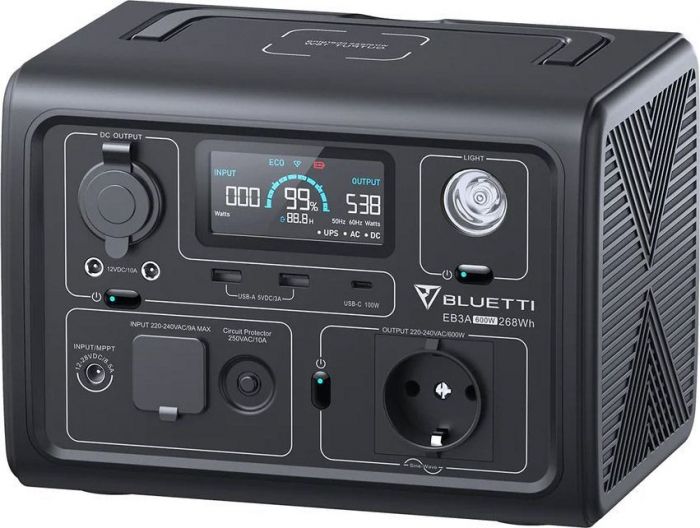 Зарядна станція Bluetti EB3A 268Wh, 600W (PB930784)