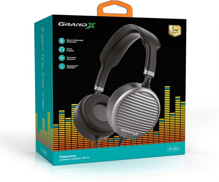 Навушники Grand-X EH-86G Grey