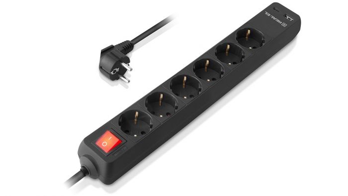 Фільтр живлення REAL-EL RS-Protect 605 3м Black (EL122300041)