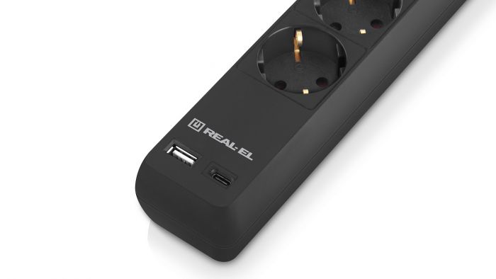 Фільтр живлення REAL-EL RS-Protect 605 3м Black (EL122300041)
