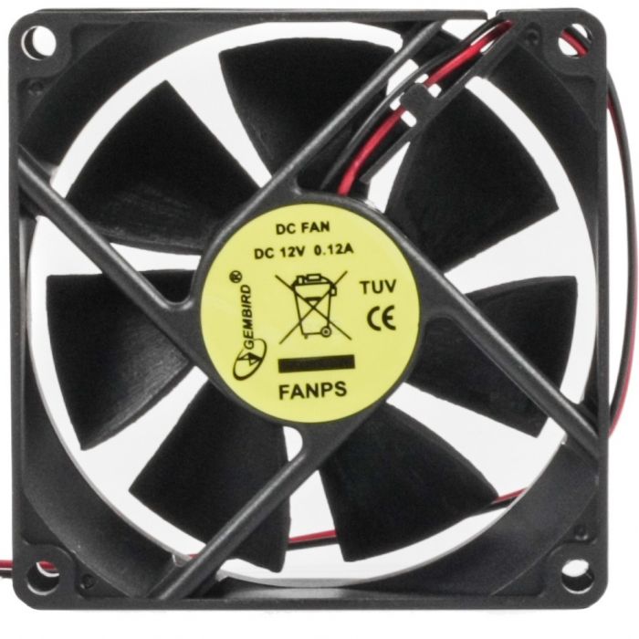 Вентилятор Gembird FANPS; 80х80х25мм, 2-pin, чорний
