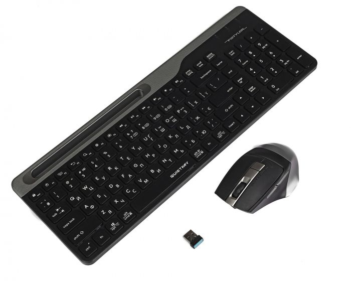 Комплект (клавіатура, миша) бездротовий A4Tech FB2535CS Smoky Grey